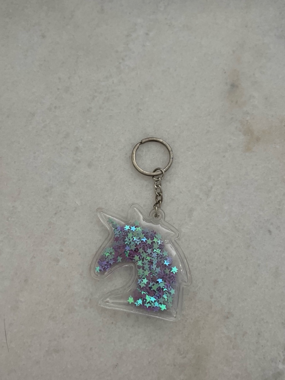 Purple unicorn key chain